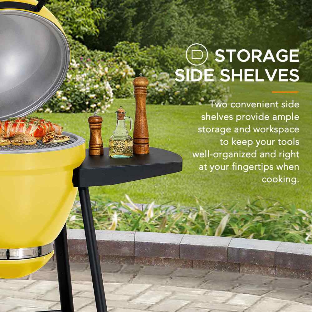 Pinnacle Egg-Shaped Charcoal Grill & Smoker 20" - Citron Yellow