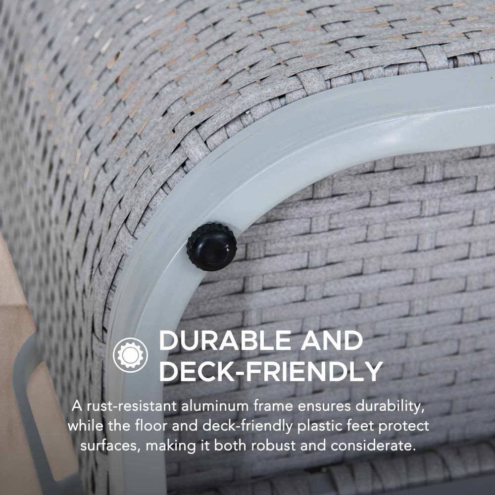 Rust-proof Wicker Pool Float Storage Rack 35'' - Gray