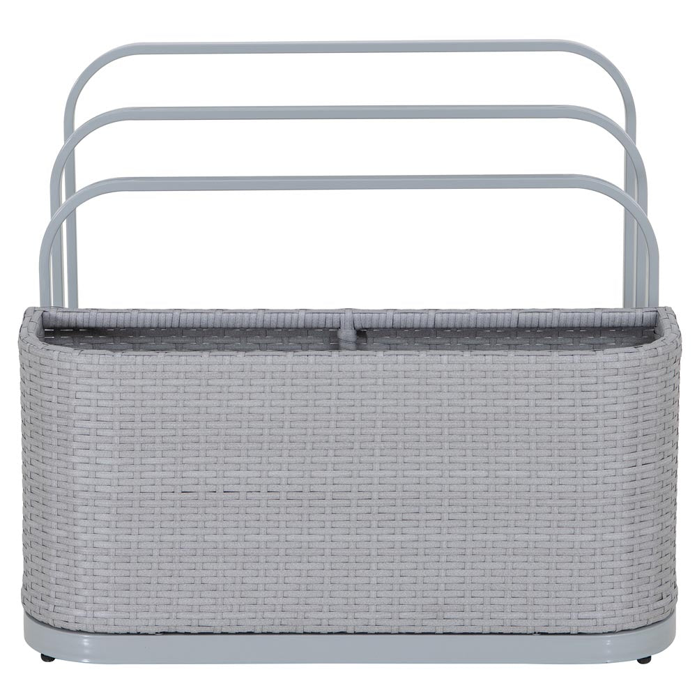 Rust-proof Wicker Pool Float Storage Rack 35'' - Gray