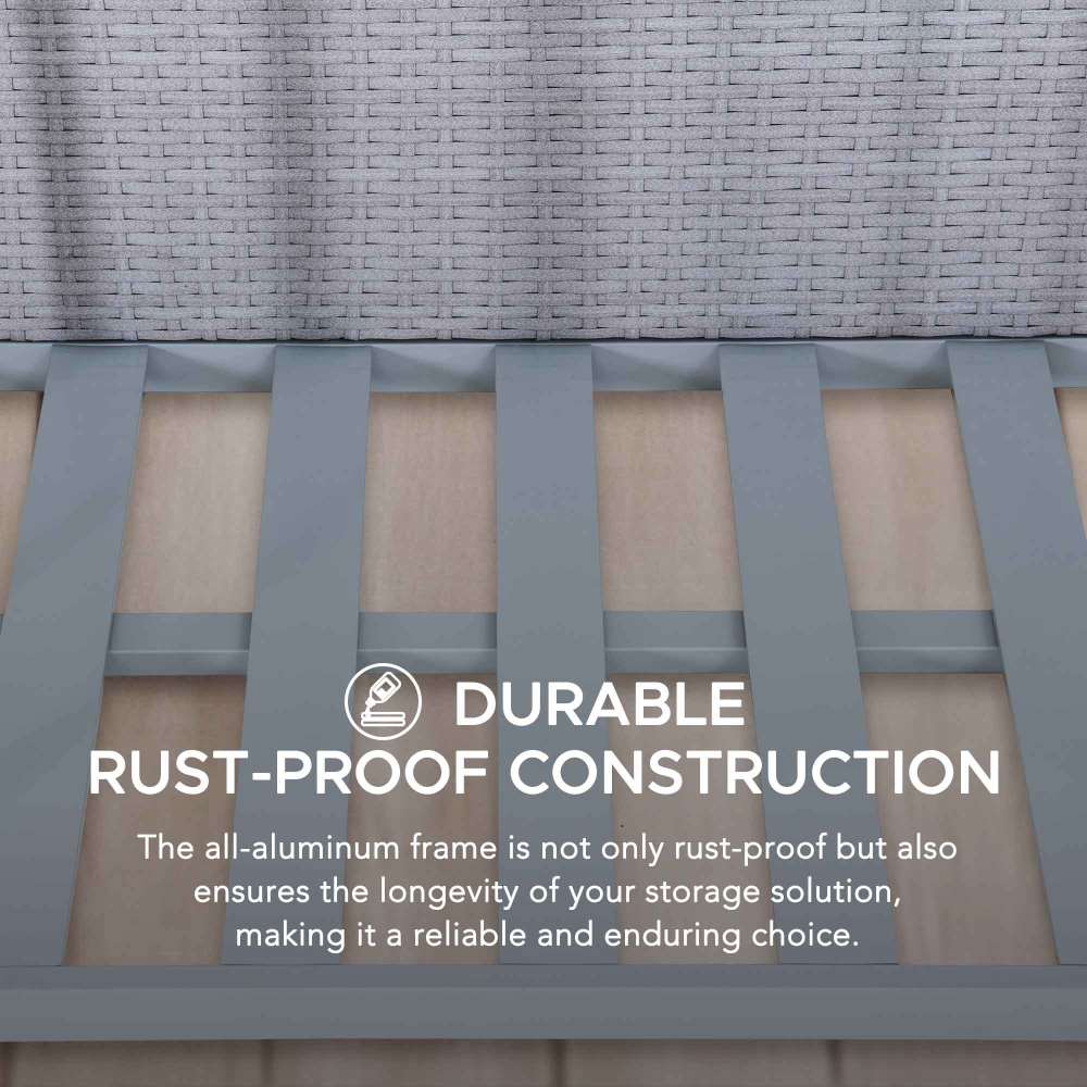 Rust-proof Wicker Pool Float Storage Rack 35'' - Gray