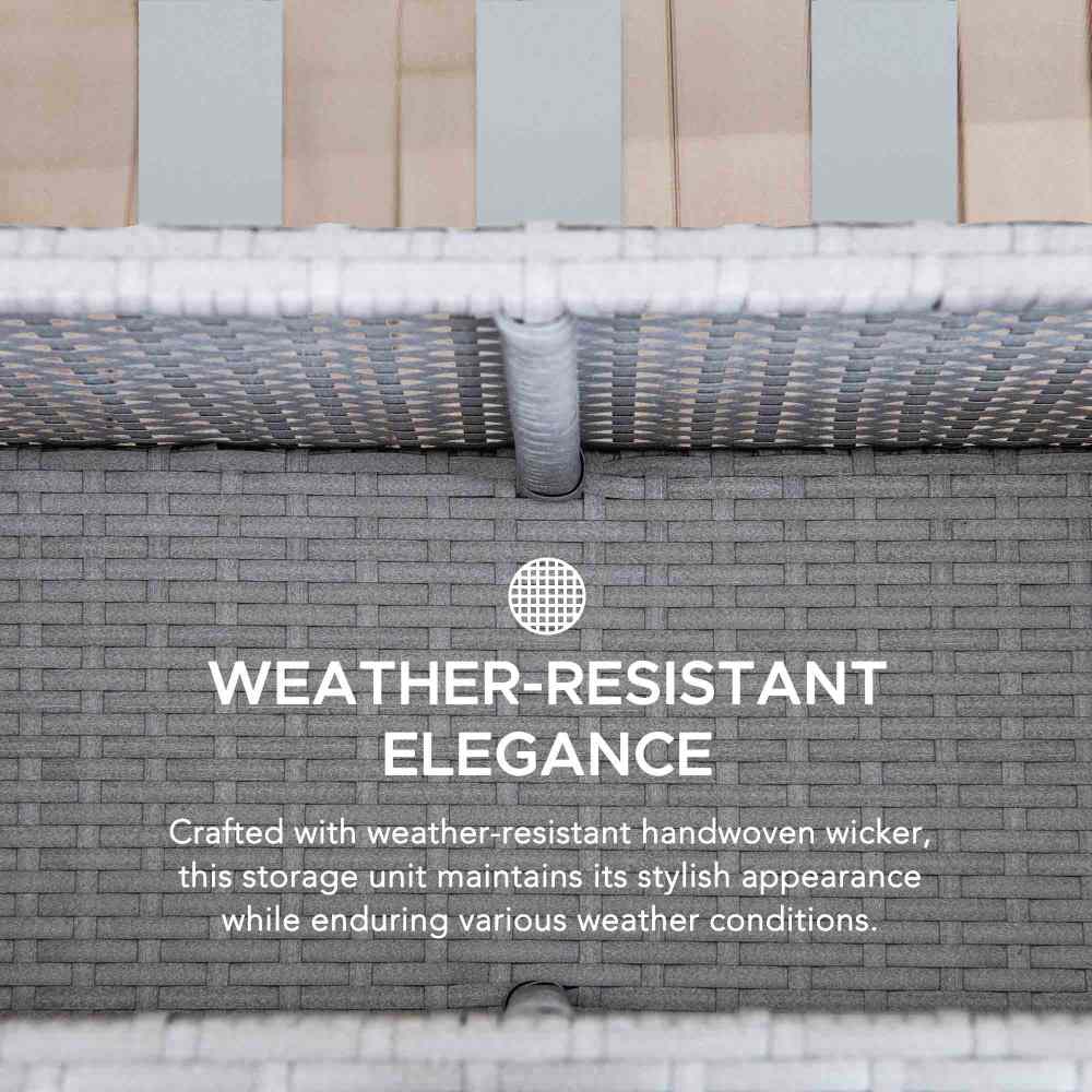 Rust-proof Wicker Pool Float Storage Rack 35'' - Gray