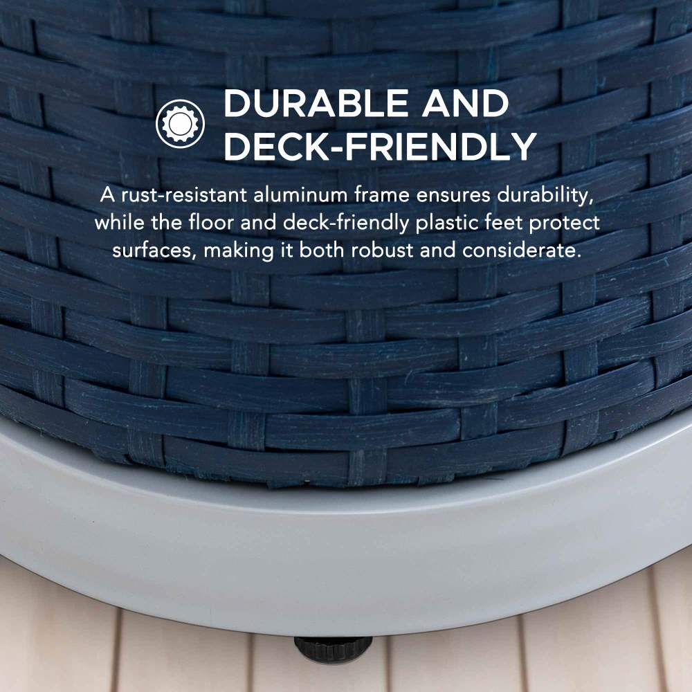 Rust-proof Wicker Pool Float Storage Rack 35'' - Navy