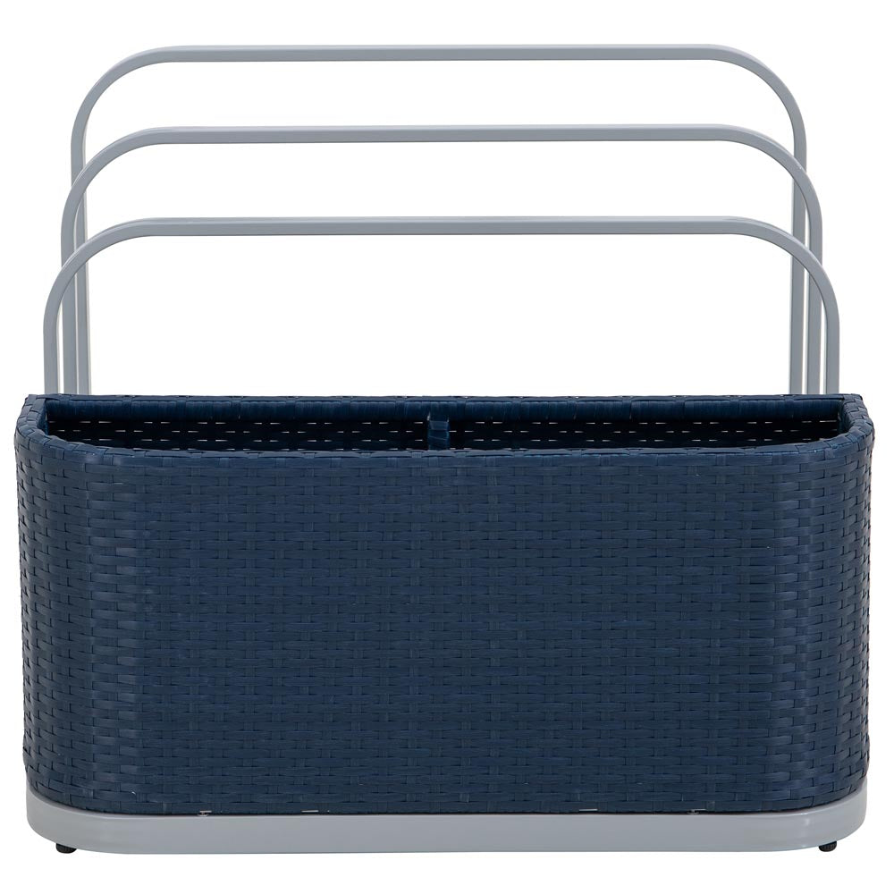 Rust-proof Wicker Pool Float Storage Rack 35'' - Navy