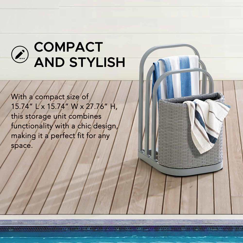 Rust-proof Aluminum Pool Float Storage Rack Organizer 16'' - Gray