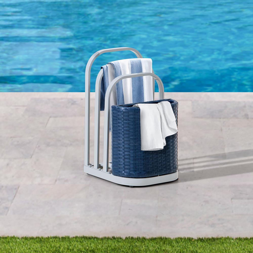 Rust-proof Aluminum Pool Float Storage Rack Organizer 16'' - Navy