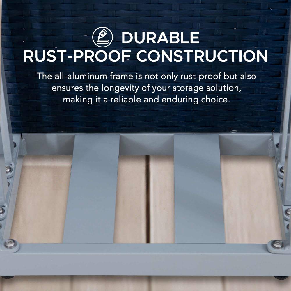Rust-proof Aluminum Pool Float Storage Rack Organizer 16'' - Navy