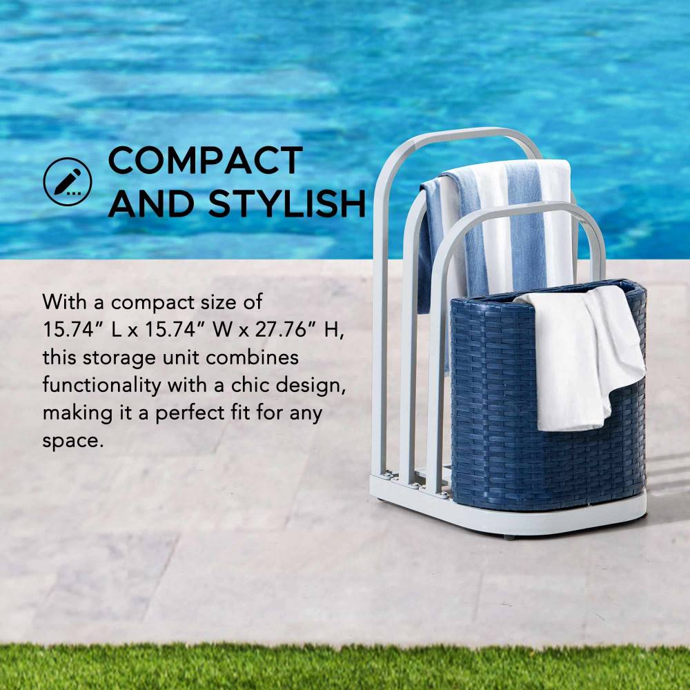 Rust-proof Aluminum Pool Float Storage Rack Organizer 16'' - Navy