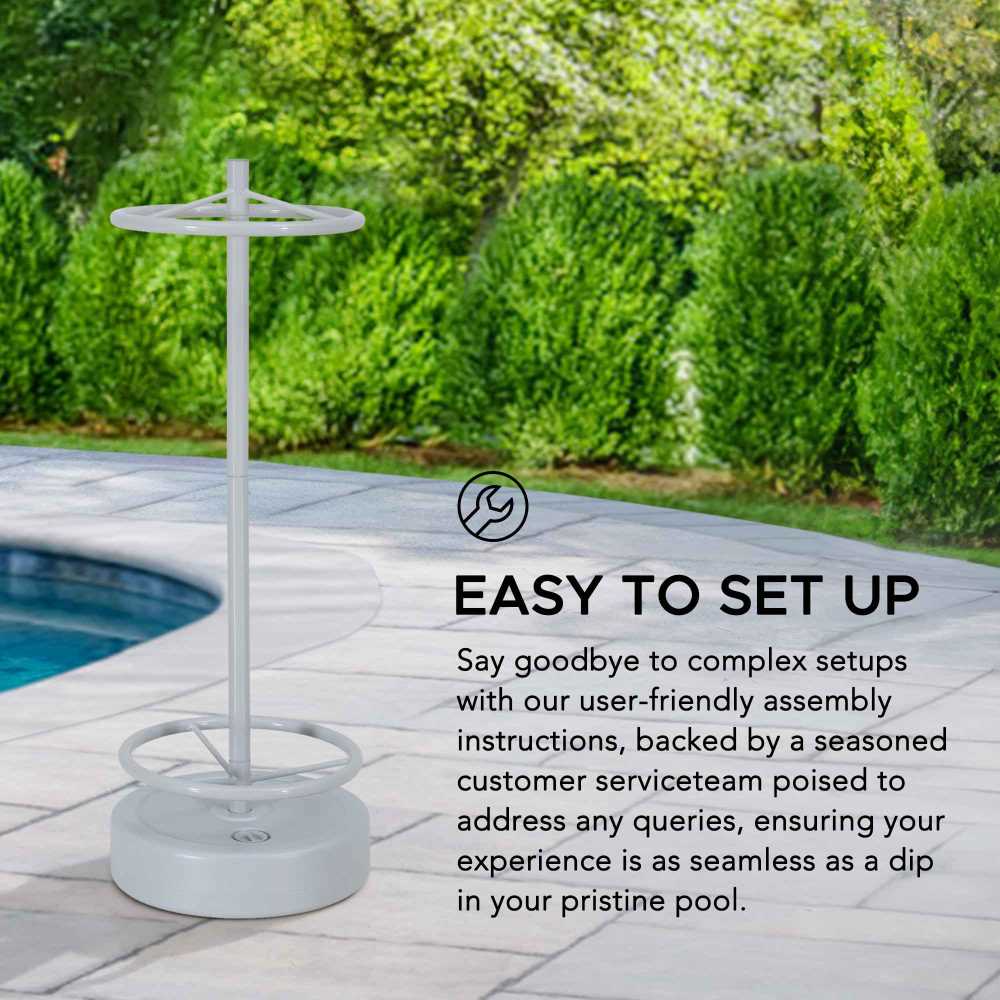 Aluminum Pool Noodle Storage Rack with Water Weighted Base
