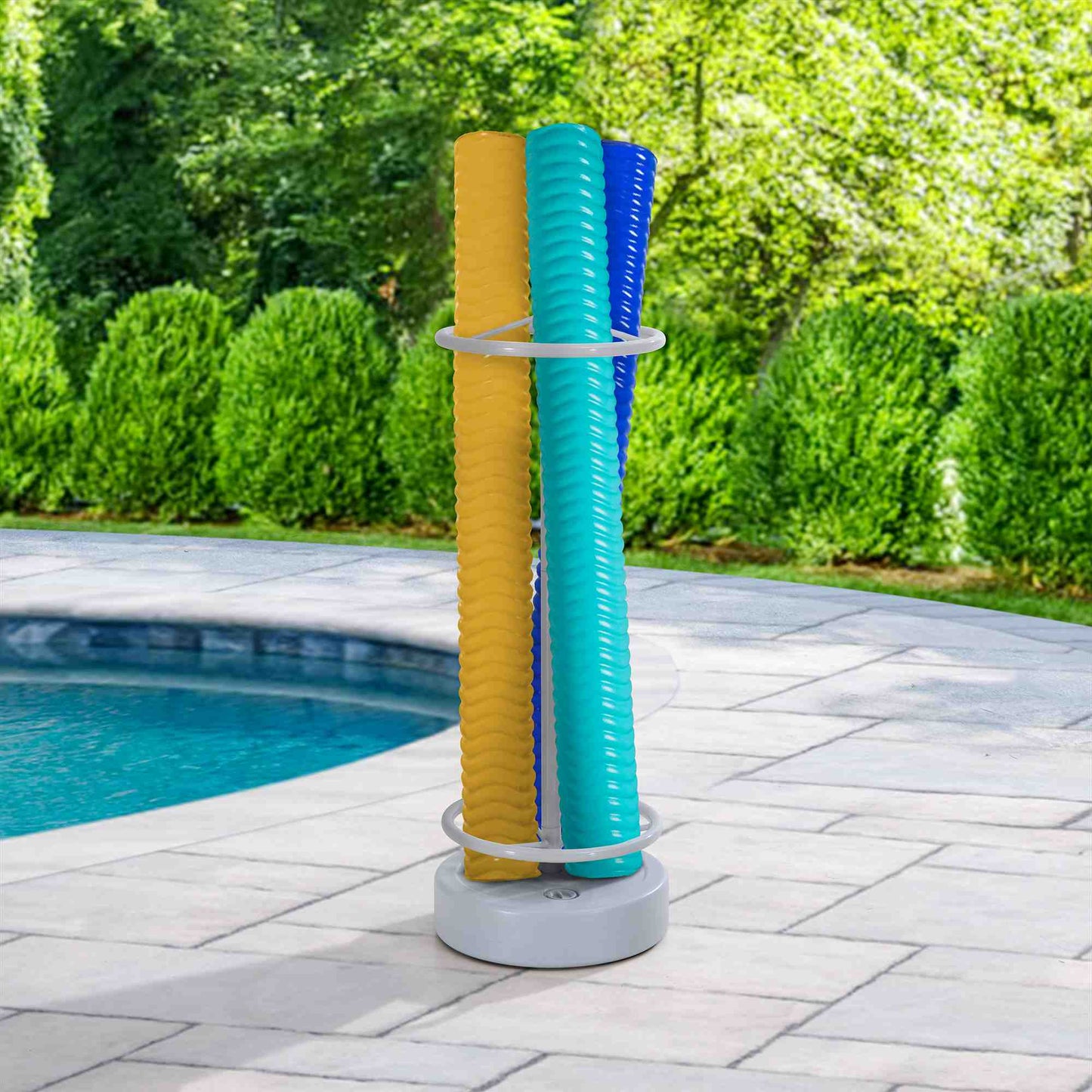 Aluminum Pool Noodle Storage Rack with Water Weighted Base