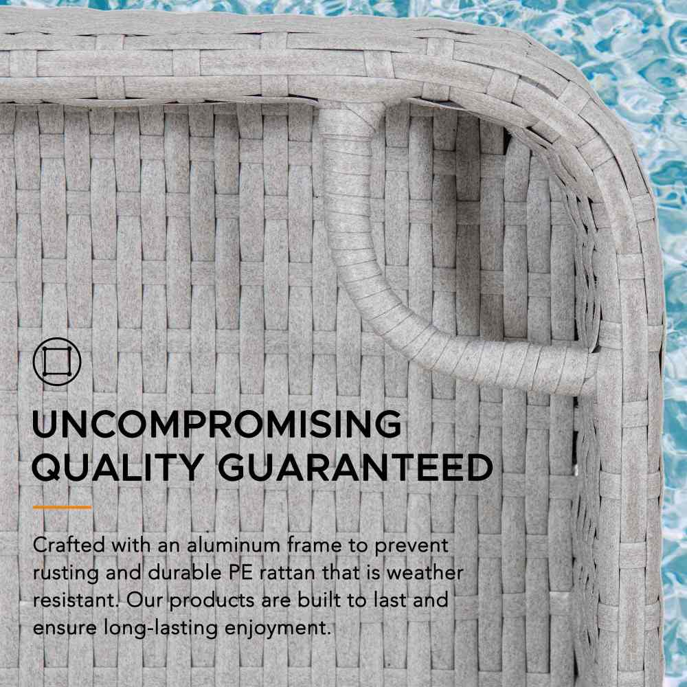 Aquasis Wicker Floating Pool Tray 24" x 24" - Harbor Gray
