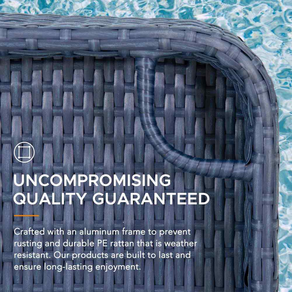Aquasis Wicker Floating Pool Tray 24x24 - Deep Navy