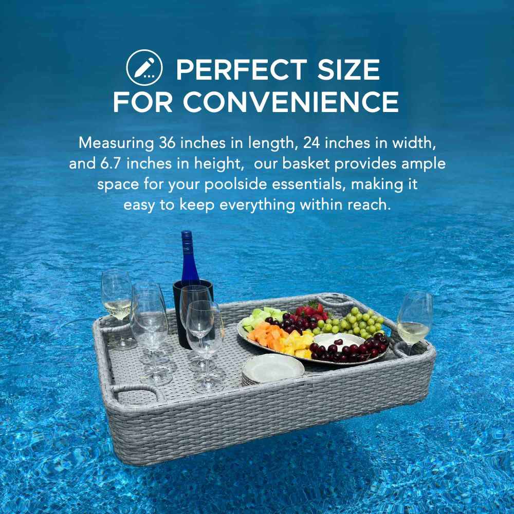 Aquasis Floating Pool Service Tray 36" x 24" - Harbor Gray