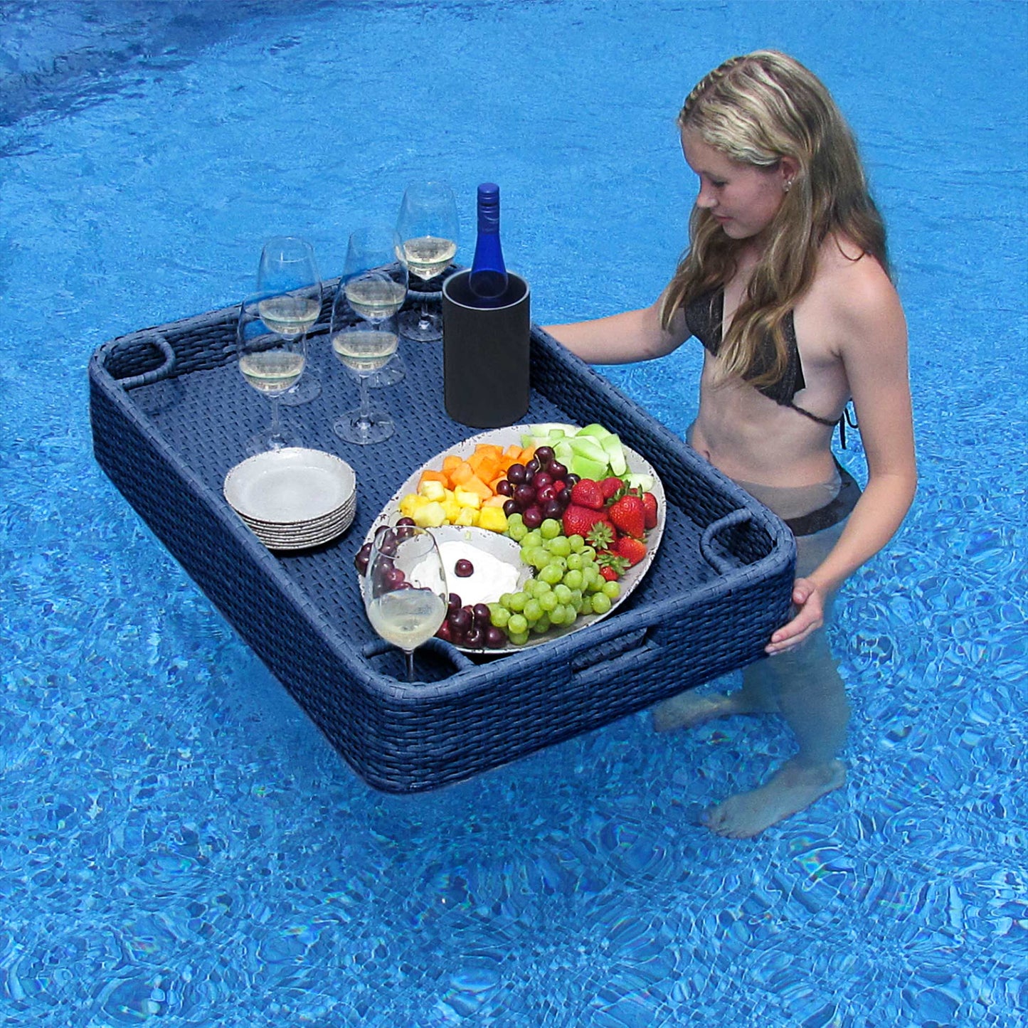 Aquasis Floating Pool Service Tray 36x24 - Deep Navy