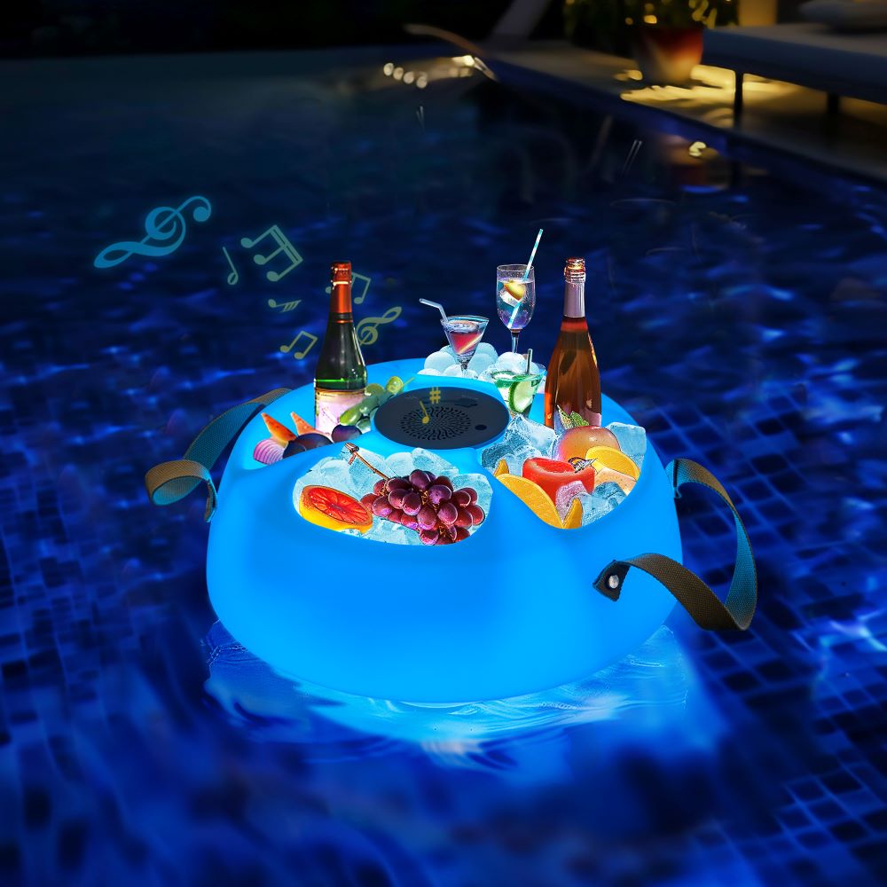 Floating Drink Holder with Ip66 Waterproof Bluetooth 5.0 Speaker