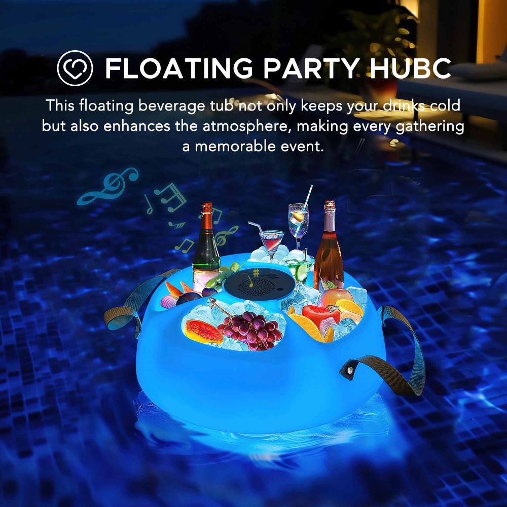 Floating Drink Holder with Ip66 Waterproof Bluetooth 5.0 Speaker
