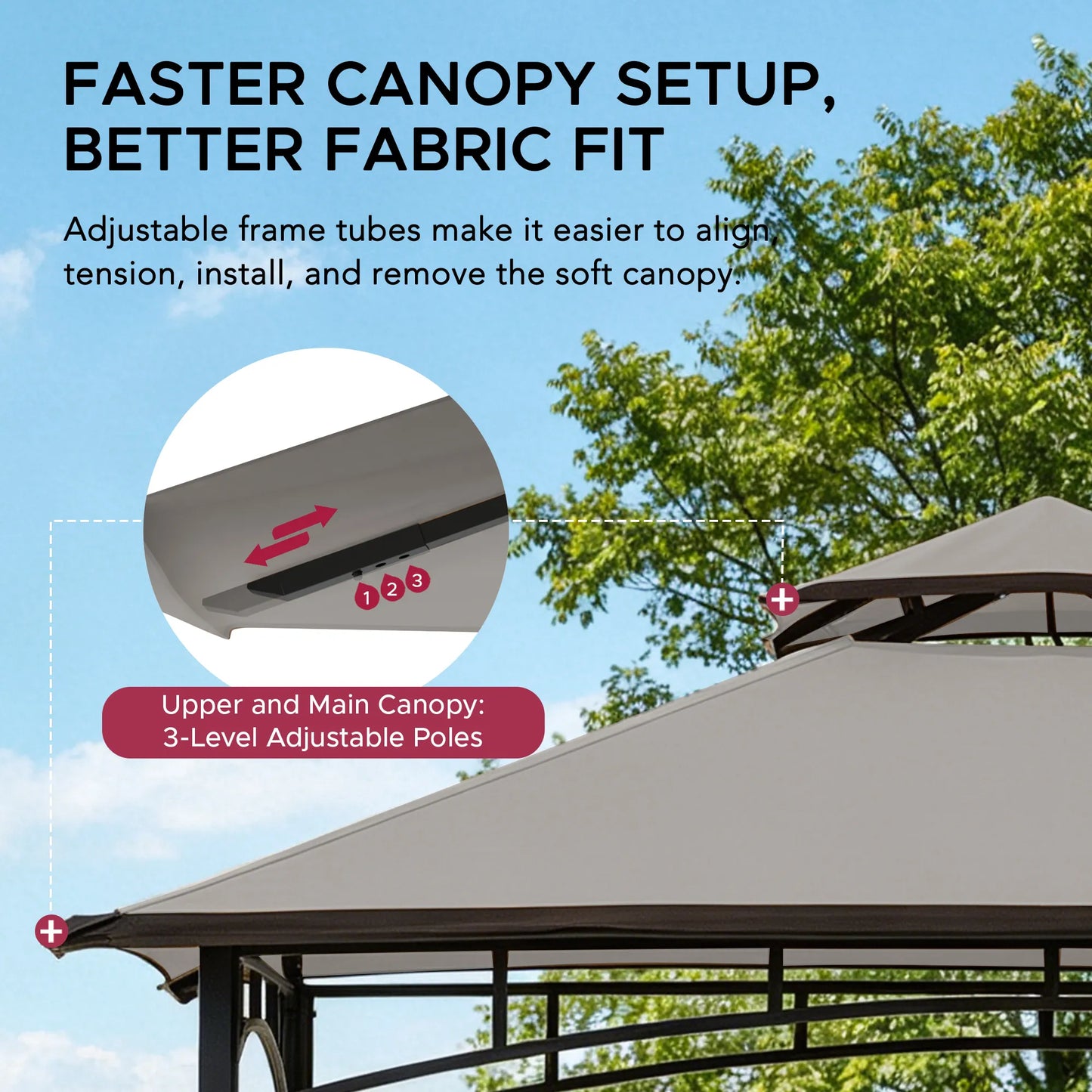 BBQ 2-Tier Grill Canopy - Gray & Black